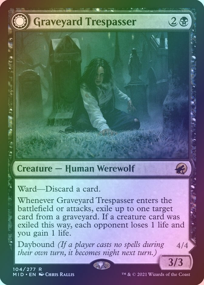 Graveyard Trespasser // Graveyard Glutton (MID) (104) / Foil — cara 1 de 2