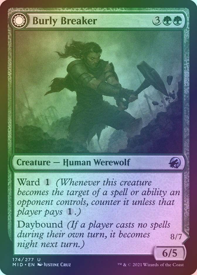 Burly Breaker // Dire-Strain Demolisher (MID) (174) / Foil — cara 1 de 2