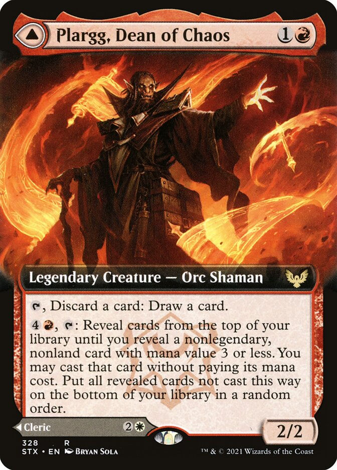 Plargg, Dean of Chaos // Augusta, Dean of Order (STX) (328) / Extended Art — cara 1 de 2