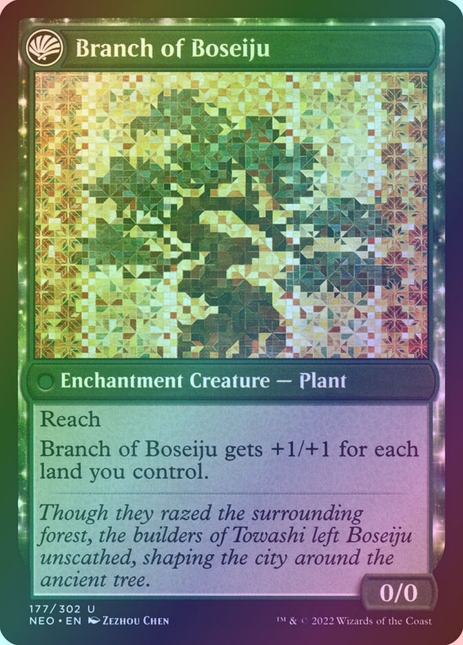 Boseiju Reaches Skyward // Branch of Boseiju (NEO) (177) / Foil — cara 2 de 2
