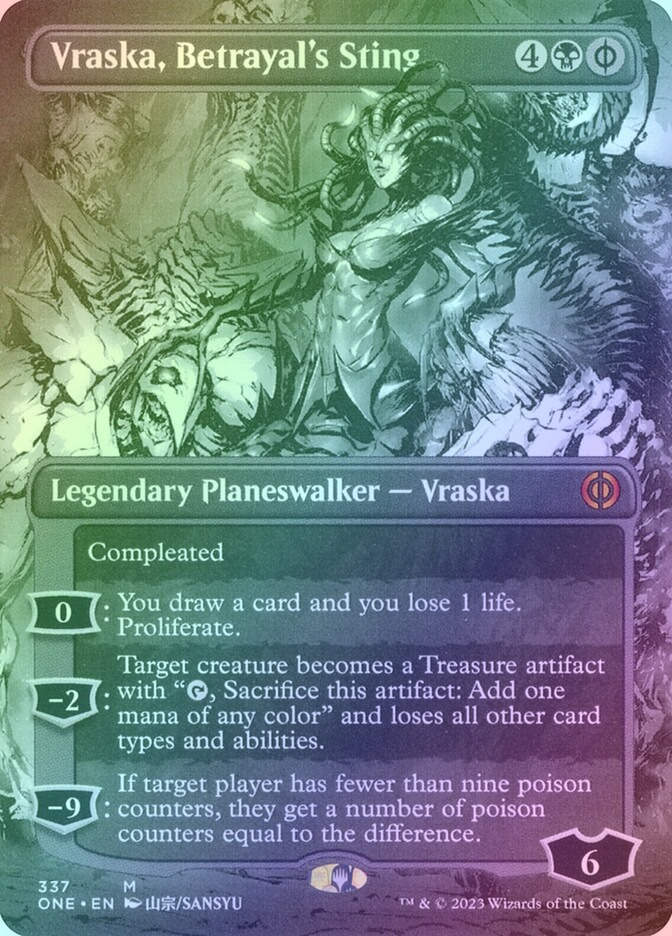 Vraska, Betrayal's Sting (ONE) (337) / Borderless / Showcase / Foil