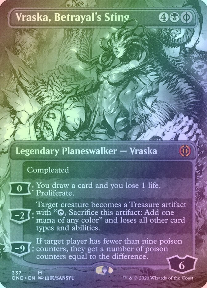 Vraska, Betrayal's Sting (ONE) (337) / Borderless / Showcase / Foil