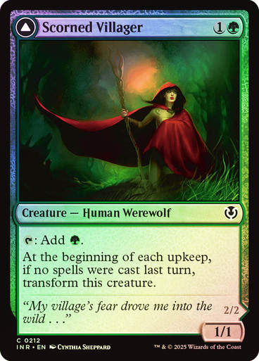 Scorned Villager // Moonscarred Werewolf (INR) (212) / Foil