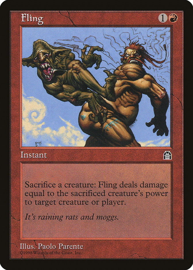 Fling (sth)