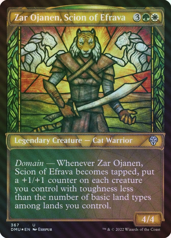 Zar Ojanen, Scion of Efrava (DMU) (367) / Showcase / Textured Foil