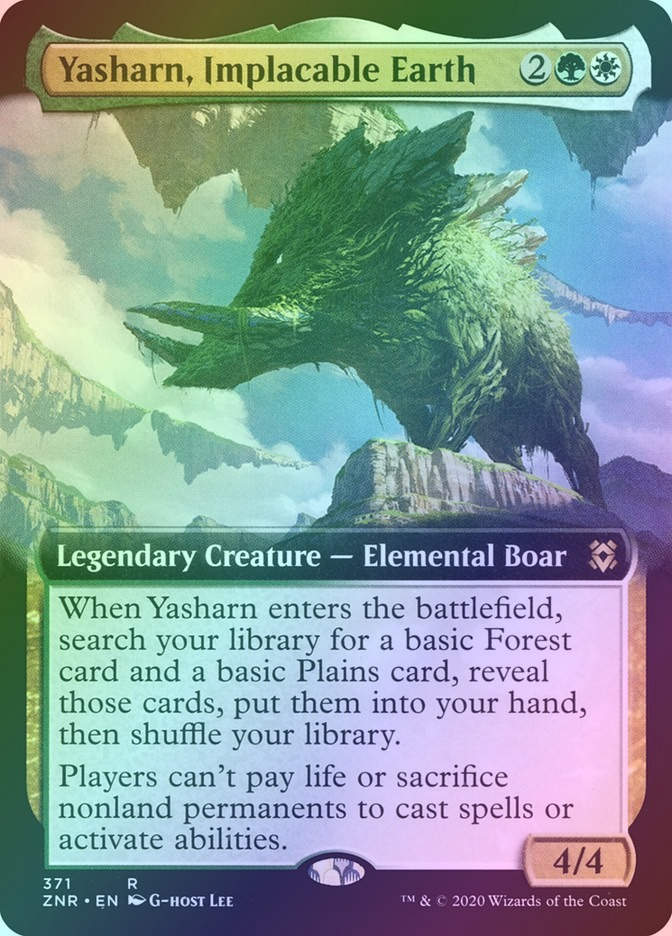 Yasharn, Implacable Earth (ZNR) (371) / Extended Art / Foil