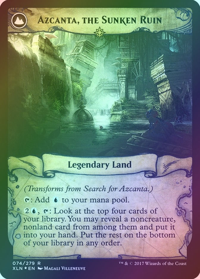 Search for Azcanta // Azcanta, the Sunken Ruin (PXLN) (74s) / Foil — cara 2 de 2