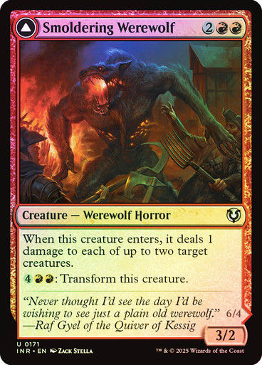 Smoldering Werewolf // Erupting Dreadwolf (INR) (171) / Foil — cara 1 de 2