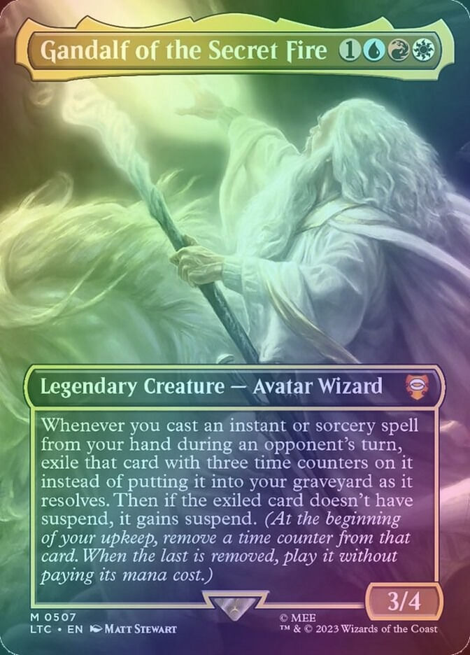 Gandalf of the Secret Fire (LTC) (507) / Borderless / Foil