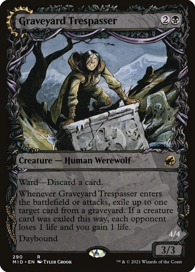 Graveyard Trespasser // Graveyard Glutton (MID) (290) / Showcase