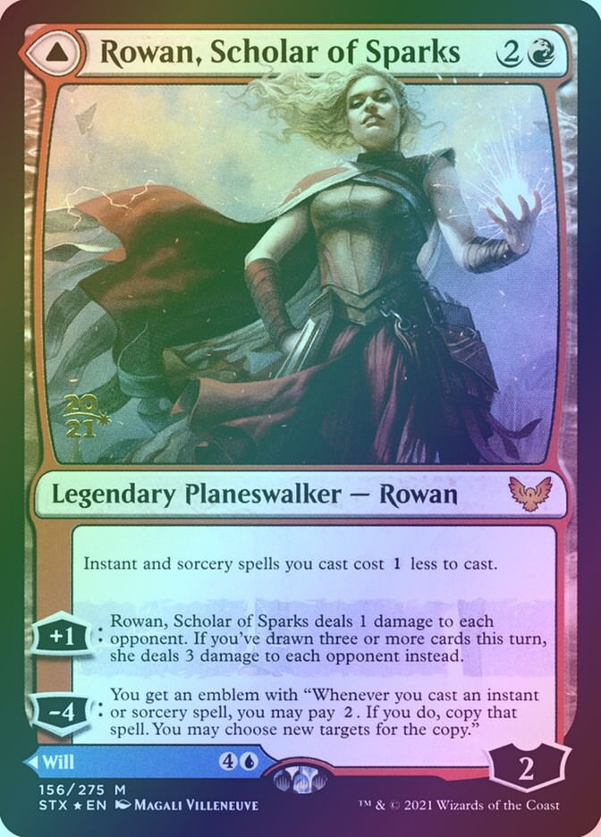 Rowan, Scholar of Sparks // Will, Scholar of Frost (PSTX) (156s) / Foil — cara 1 de 2