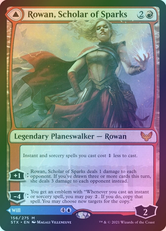 Rowan, Scholar of Sparks // Will, Scholar of Frost (STX) (156) / Foil — cara 1 de 2