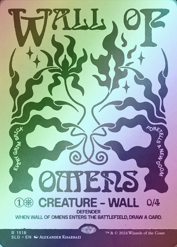 Wall of Omens (SLD) (1518★) / Borderless / Rainbow Foil