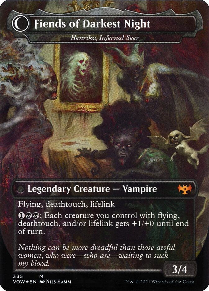 Henrika Domnathi // Henrika, Infernal Seer (VOW) (335) / Borderless — cara 2 de 2