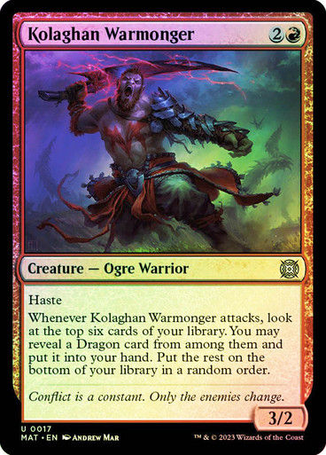 Kolaghan Warmonger (MAT) / Foil