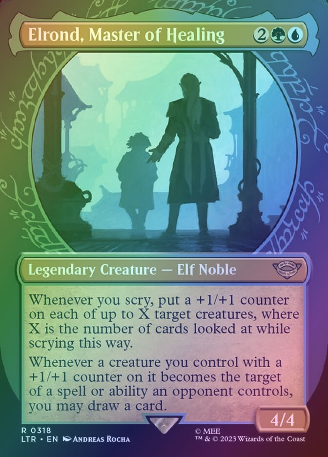 Elrond, Master of Healing (LTR) (318) / Borderless / Showcase / Foil
