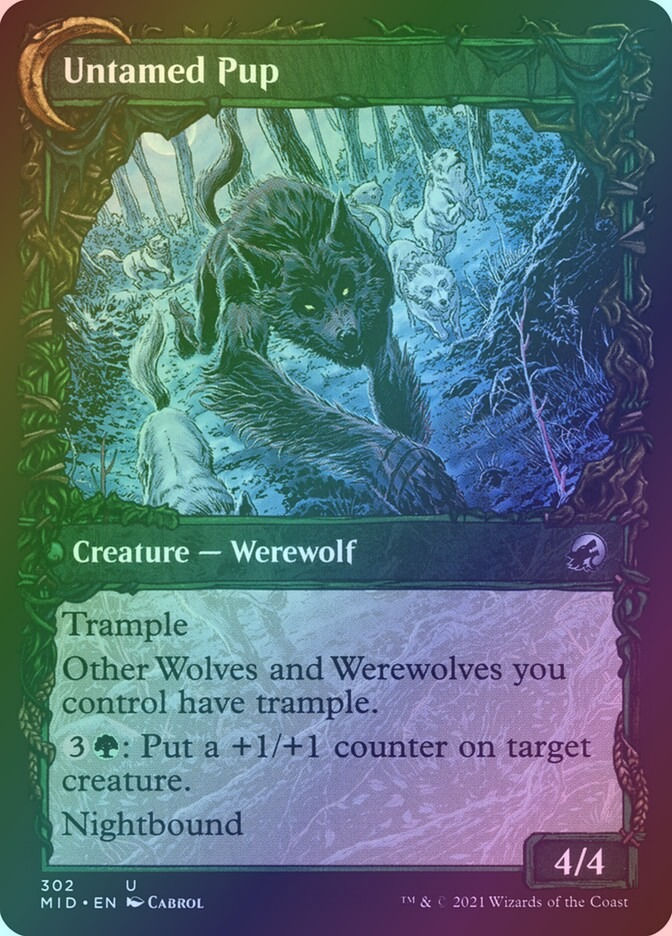 Hound Tamer // Untamed Pup (MID) (302) / Showcase / Foil — cara 2 de 2