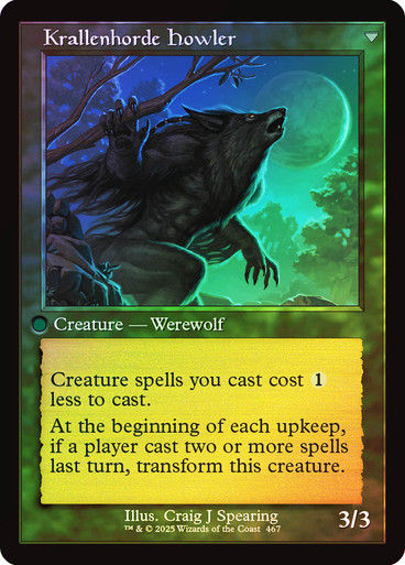Duskwatch Recruiter // Krallenhorde Howler (INR) (467) / Foil Retro — cara 2 de 2
