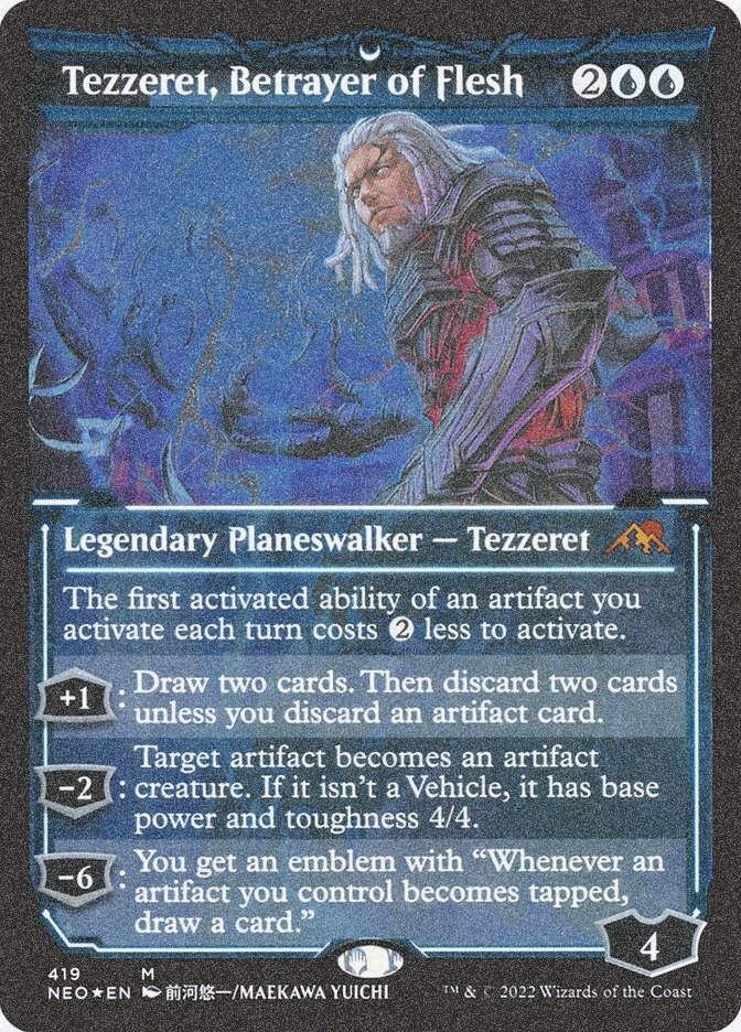 Tezzeret, Betrayer of Flesh (NEO) (419) / Showcase / Foil Etched