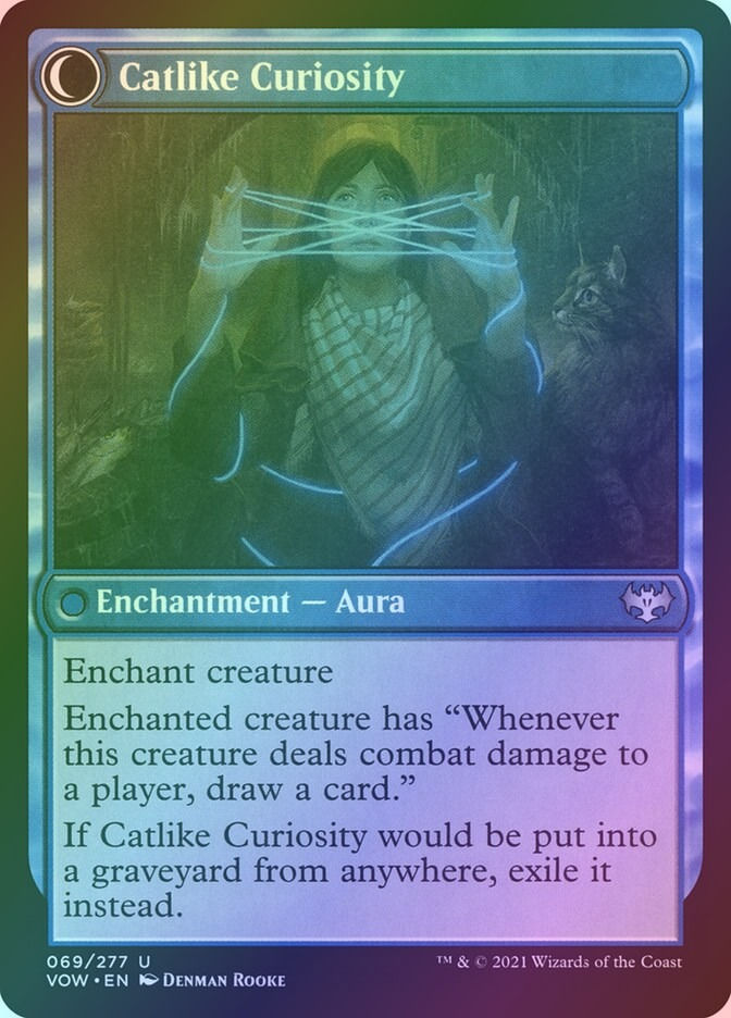 Mischievous Catgeist // Catlike Curiosity (VOW) (69) / Foil — cara 2 de 2