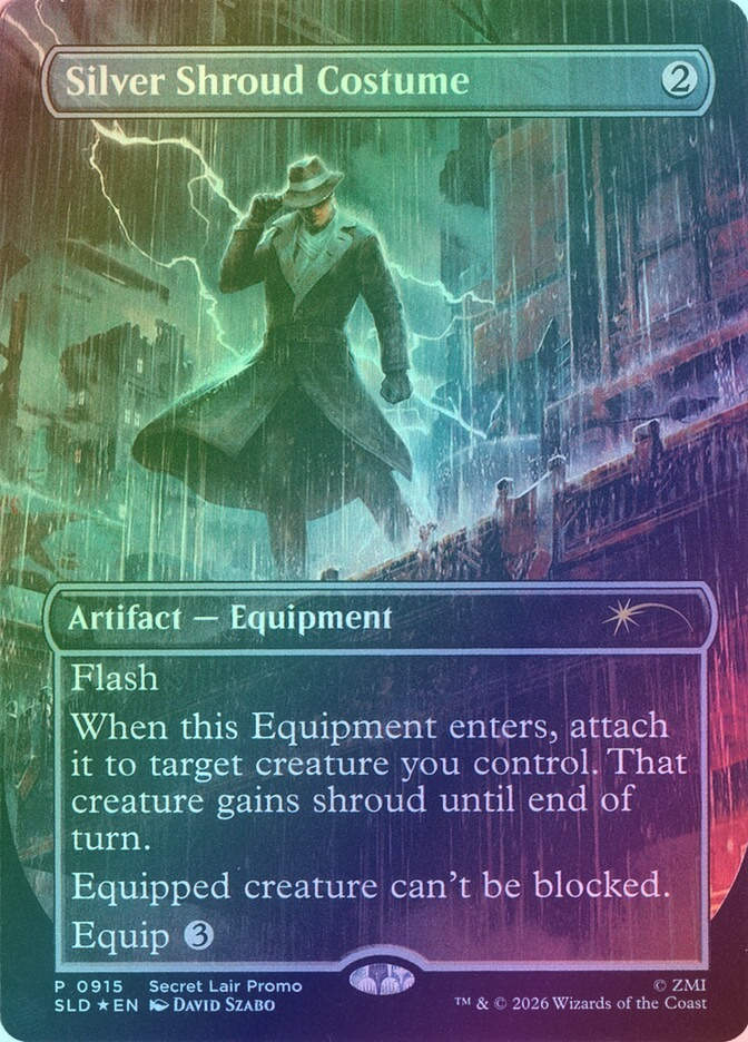 Silver Shroud Costume (SLD) (915) / Borderless / Foil
