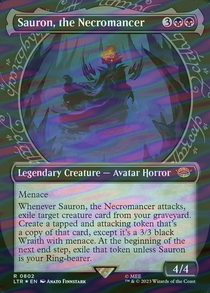 Sauron, the Necromancer (LTR) (802) / Borderless / Showcase / Surge Foil