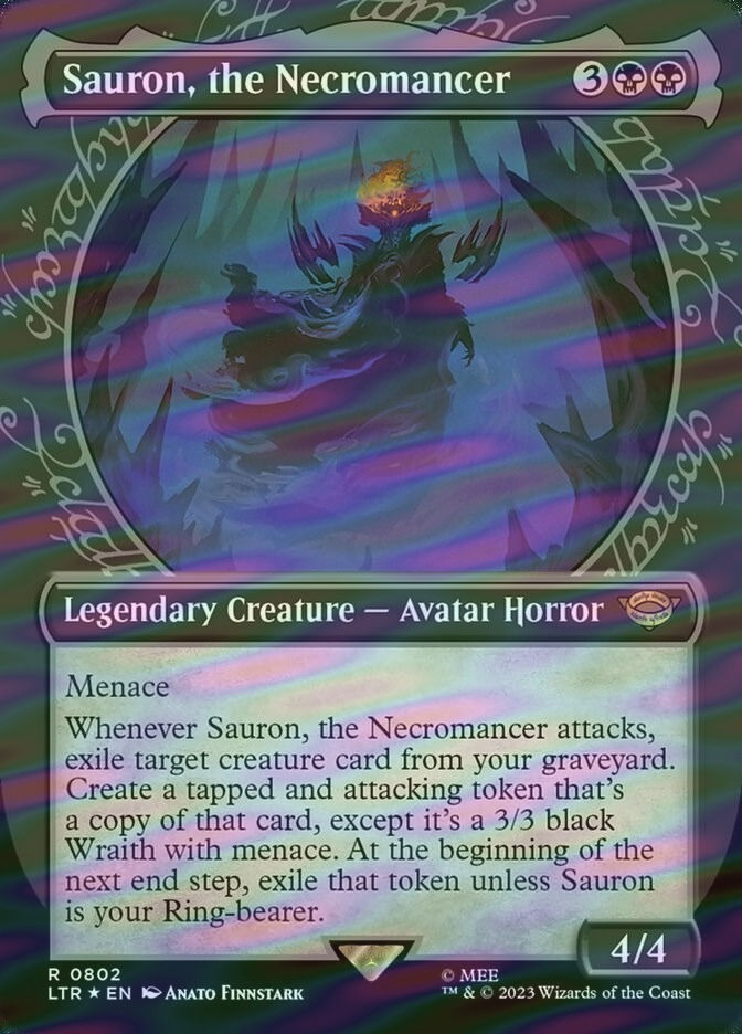 Sauron, the Necromancer (LTR) (802) / Borderless / Showcase / Surge Foil