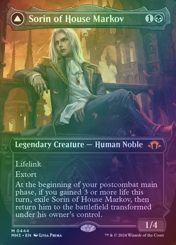 Sorin of House Markov // Sorin, Ravenous Neonate (MH3) (444) / Borderless / Foil — cara 1 de 2