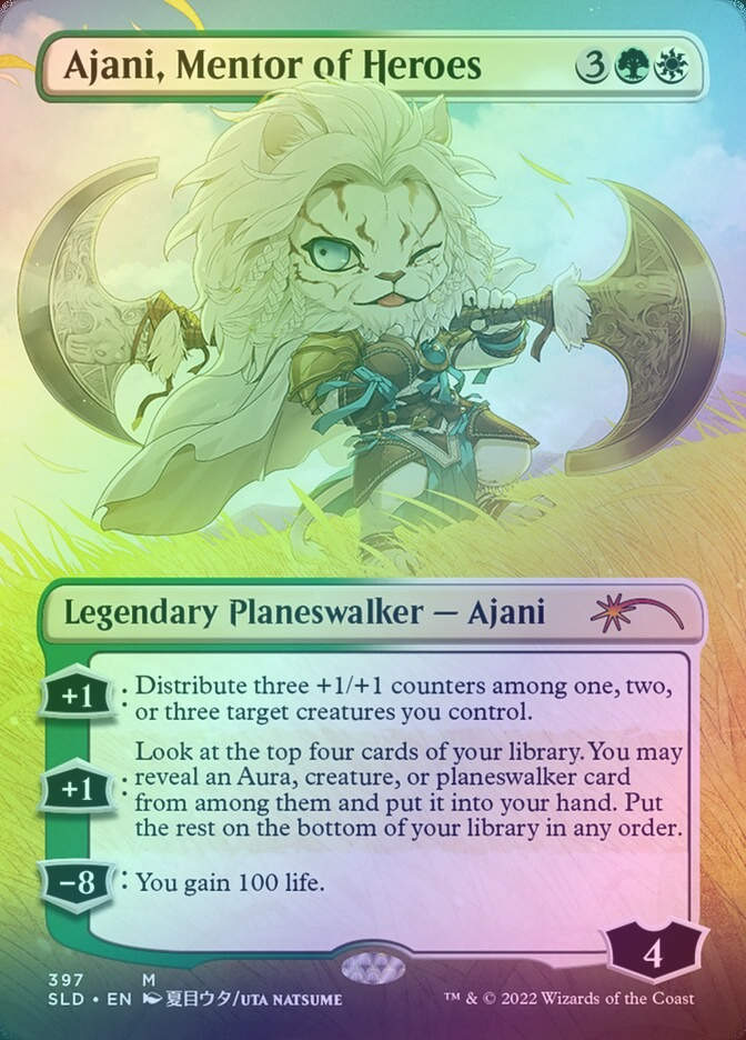 Ajani, Mentor of Heroes (SLD) (397) / Borderless / Foil