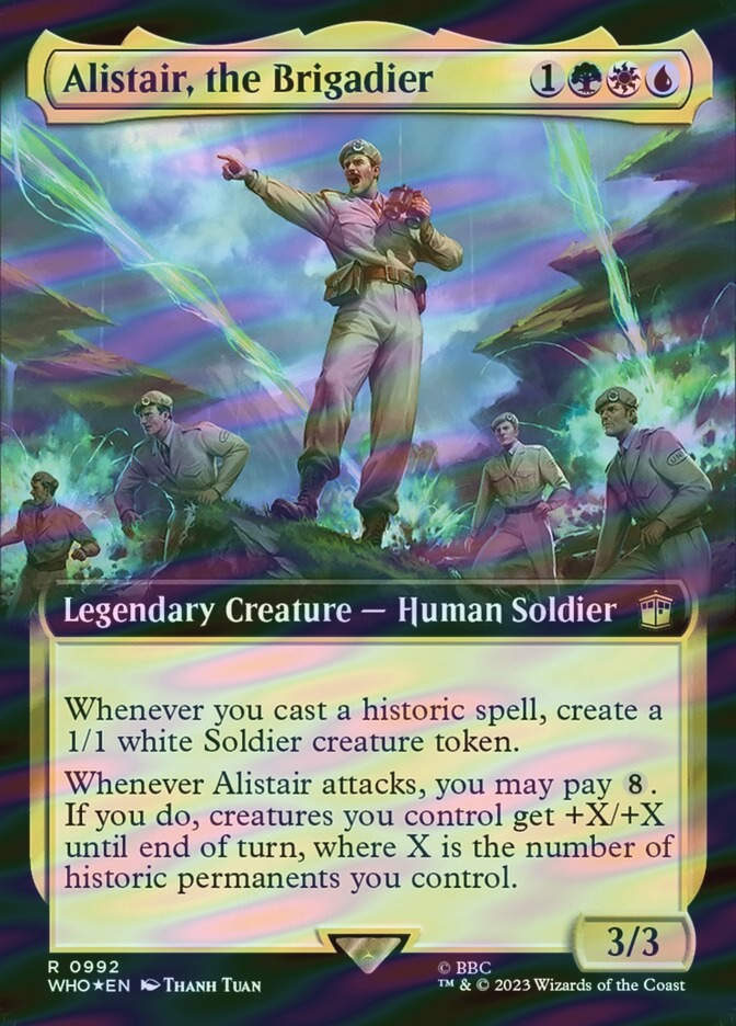 Alistair, the Brigadier (WHO) (992) / Extended Art / Surge Foil