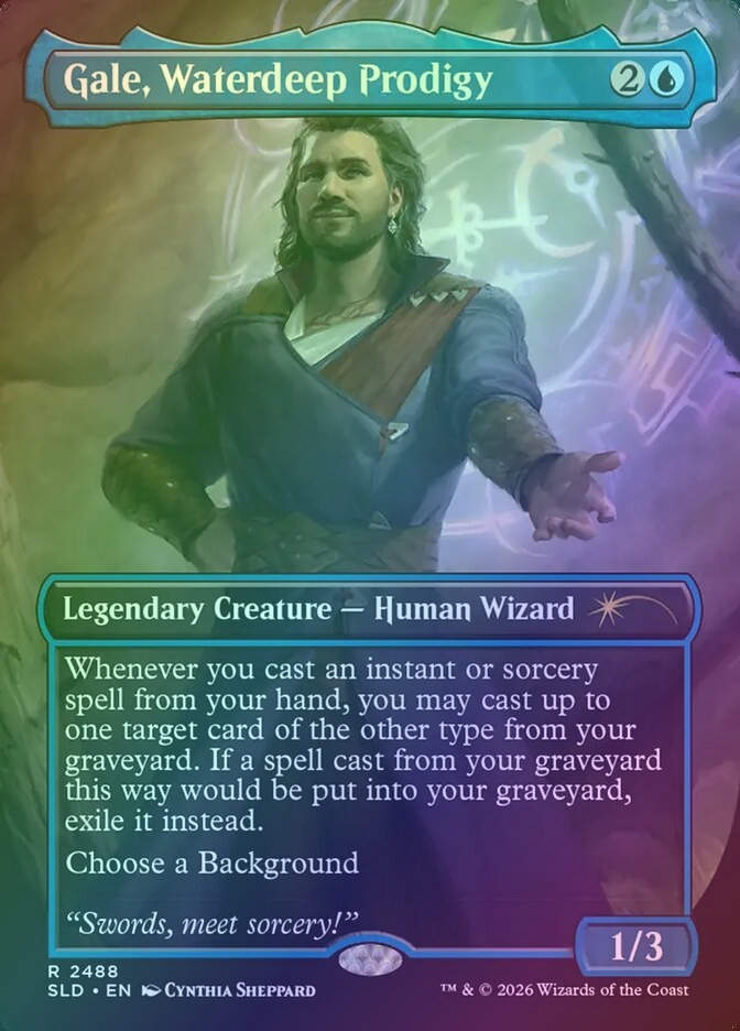Gale, Waterdeep Prodigy (SLD) (2488) / Borderless / Foil