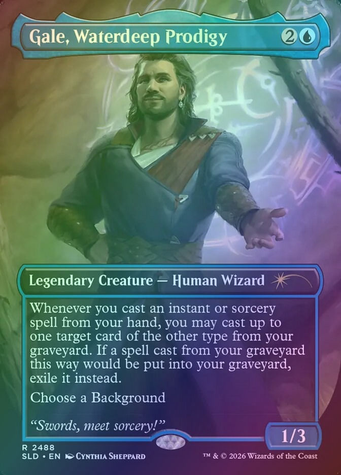 Gale, Waterdeep Prodigy (SLD) (2488) / Borderless / Foil