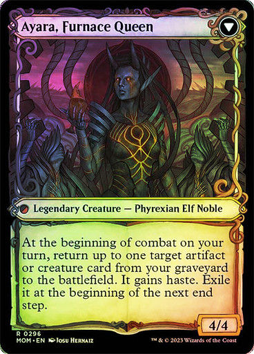 Ayara, Widow of the Realm // Ayara, Furnace Queen (mom_296) / Showcase / Foil — cara 2 de 2