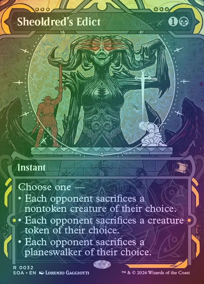 Sheoldred's Edict (SOA) (32) / Borderless / Showcase / Foil