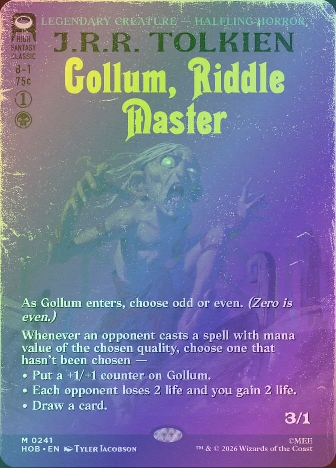 Gollum, Riddle Master (HOB) (241) / Borderless / Foil