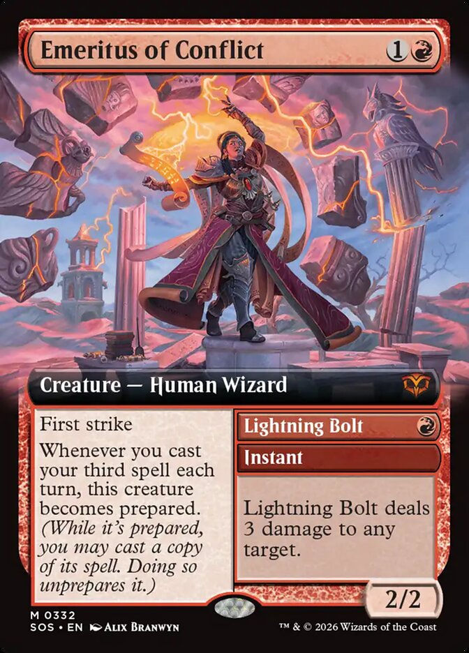 Emeritus of Conflict // Lightning Bolt (SOS) (332) / Extended Art