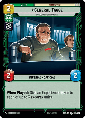 General Tagge - Concerned Commander (SOR_#080/252)