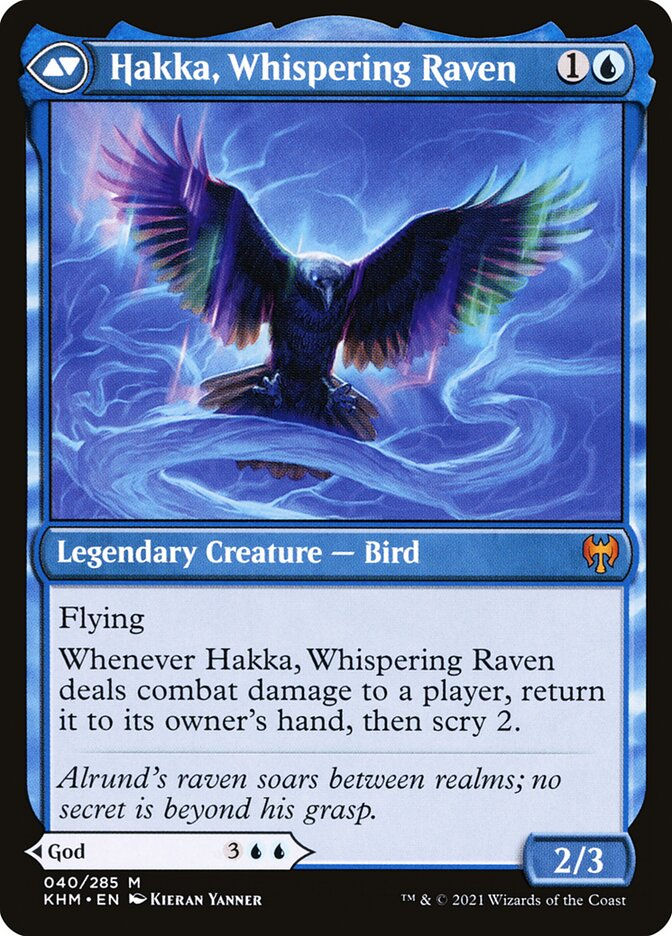 Alrund, God of the Cosmos // Hakka, Whispering Raven (KHM) (40) — cara 2 de 2