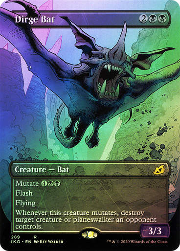 Dirge Bat (IKO) (289) / Borderless / Showcase / Foil