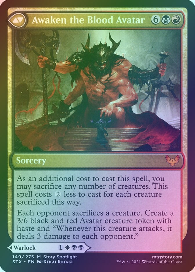 Extus, Oriq Overlord // Awaken the Blood Avatar (STX) (149) / Foil — cara 2 de 2