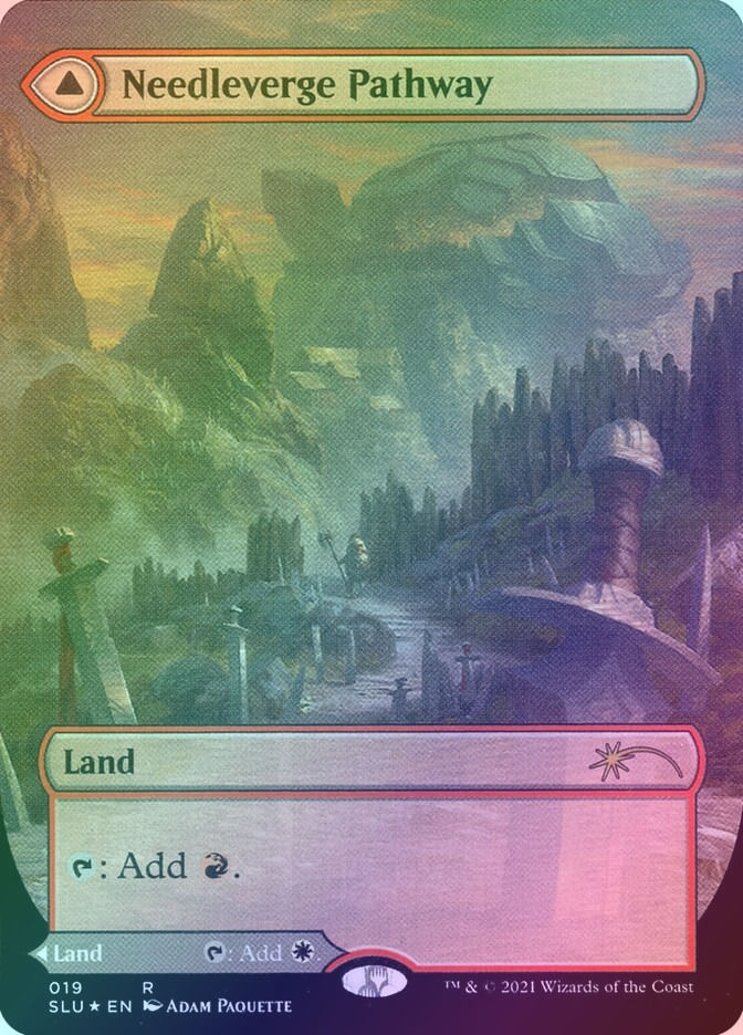 Needleverge Pathway // Pillarverge Pathway (SLU) (19) / Borderless / Foil — cara 1 de 2
