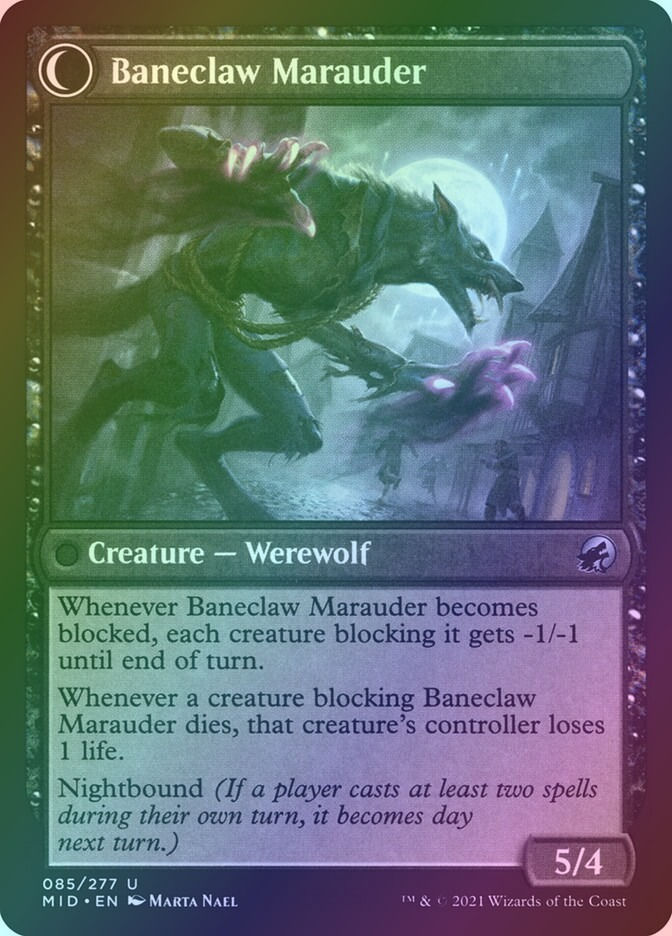 Baneblade Scoundrel // Baneclaw Marauder (MID) (85) / Foil — cara 2 de 2