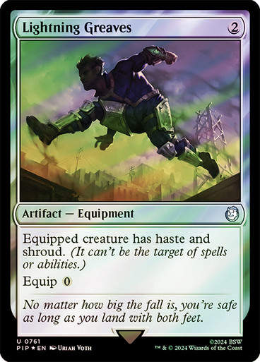 Lightning Greaves (pip) (761) / Surge Foil
