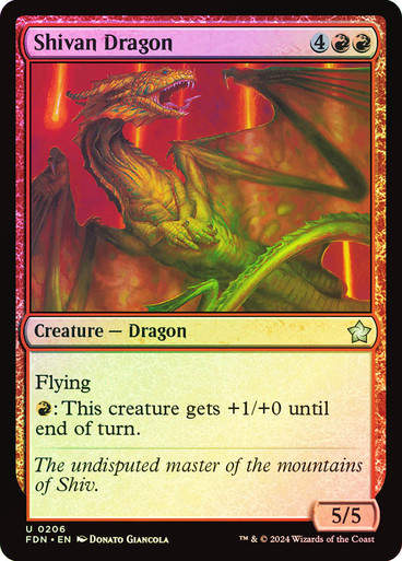 Shivan Dragon (FDN) (206) / Foil