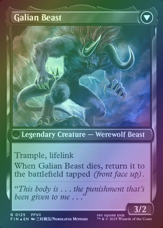 Vincent Valentine // Galian Beast (PFIN) (125s) / Foil — cara 2 de 2