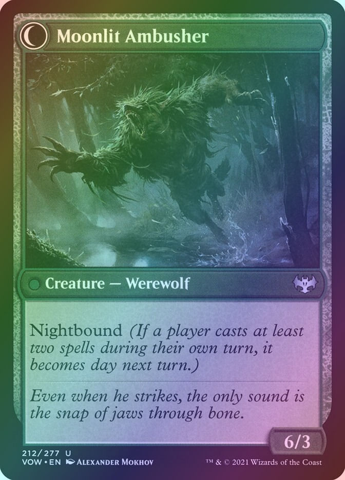 Oakshade Stalker // Moonlit Ambusher (VOW) (212) / Foil — cara 2 de 2