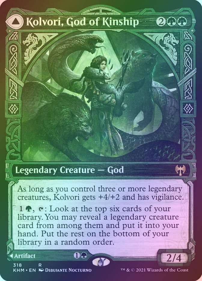 Kolvori, God of Kinship // The Ringhart Crest (KHM) (318) / Showcase / Foil — cara 1 de 2