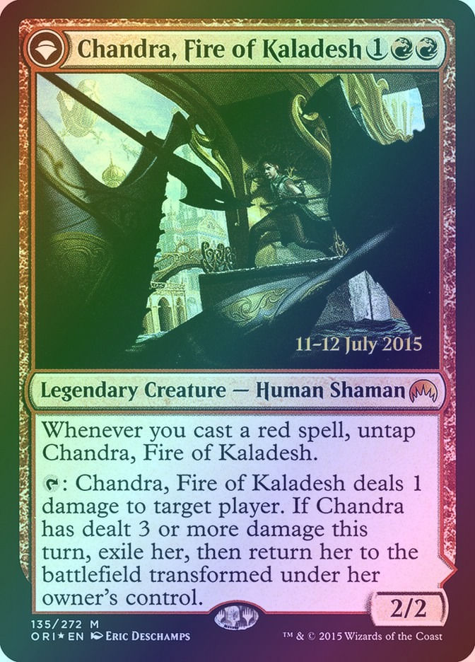 Chandra, Fire of Kaladesh // Chandra, Roaring Flame (PORI) (135s) / Foil — cara 1 de 2