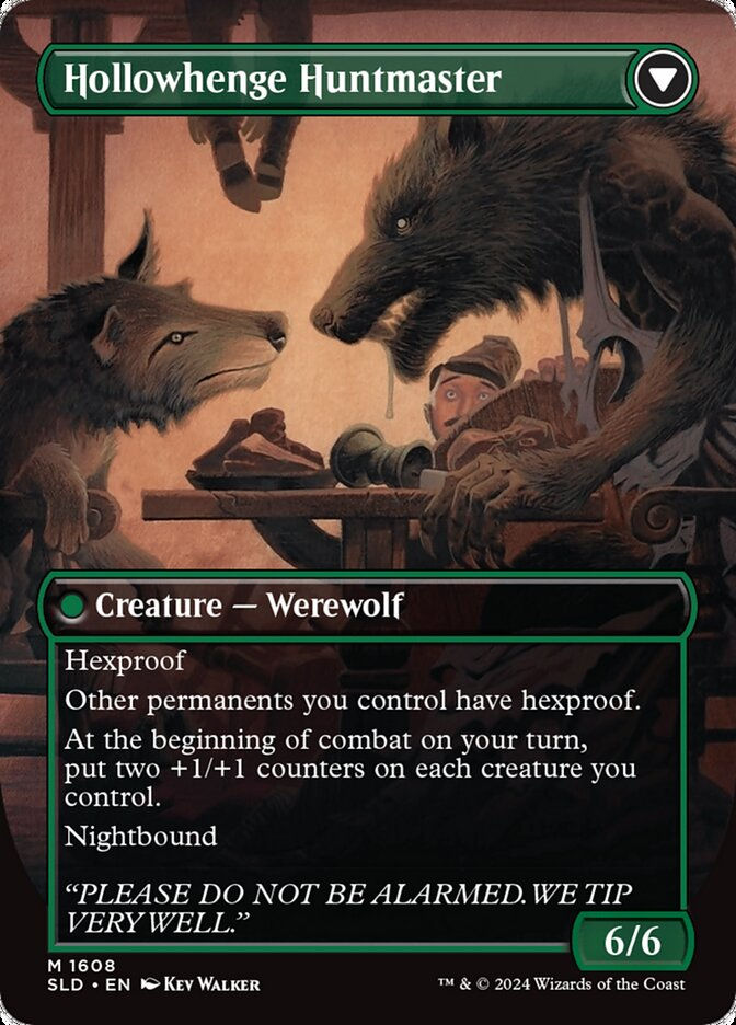 Avabruck Caretaker // Hollowhenge Huntmaster (SLD) (1608) / Borderless — cara 2 de 2