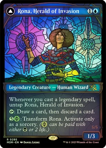 Rona, Herald of Invasion // Rona, Tolarian Obliterator (mom_295)/ShowcaseFoil — cara 1 de 2